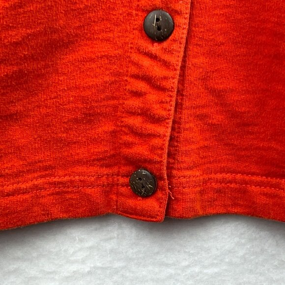 Onque Casuals Womens Orange Button Up Sweater Size XL Long Sleeve Beaded Pockets - Picture 8 of 15